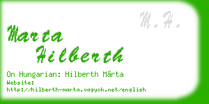 marta hilberth business card